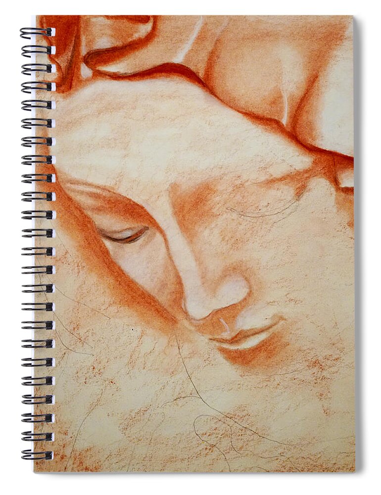 Love Spiral Notebook featuring the drawing Immaculate Conception #2 by Giorgio Tuscani
