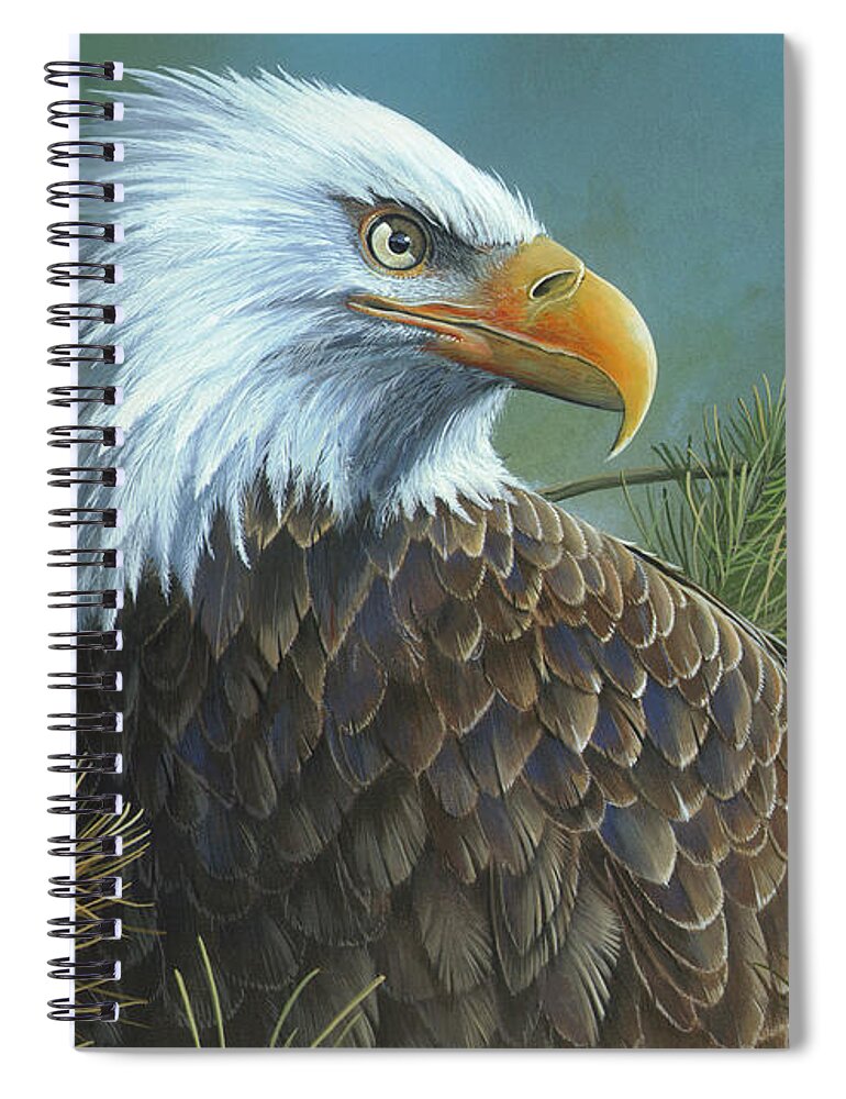 Bald Eagle Paintings Spiral Notebook featuring the painting Legacy by Mike Brown