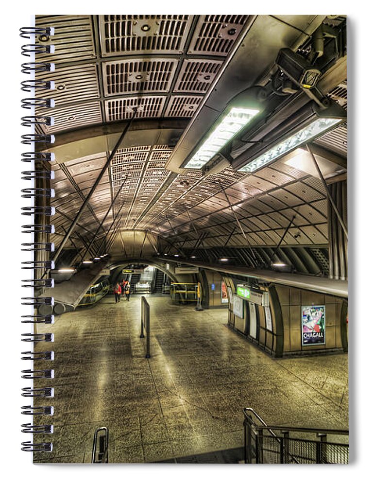 Yhun Suarez Spiral Notebook featuring the photograph London Bridge Station 1.0 by Yhun Suarez