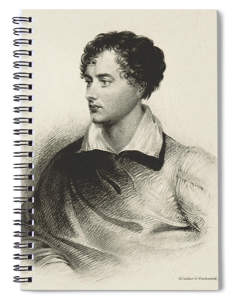 George Gordon Byron Spiral Notebook featuring the photograph Lord Byron, English Romantic Poet #1 by British Library