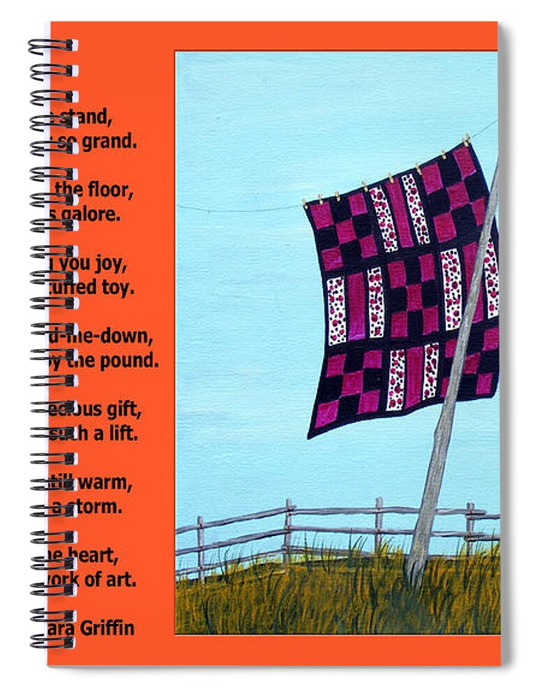 Love Of A Quilt Spiral Notebook featuring the painting Love of a Quilt #1 by Barbara A Griffin