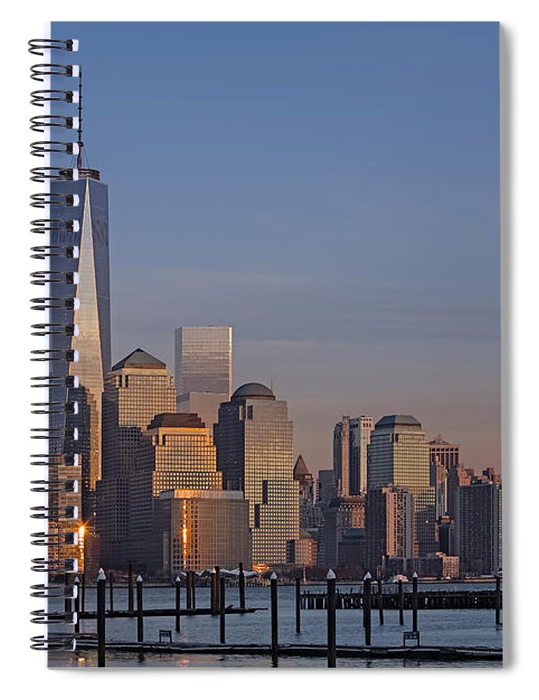 World Trade Center Spiral Notebook featuring the photograph Lower Manhattan Skyline #1 by Susan Candelario