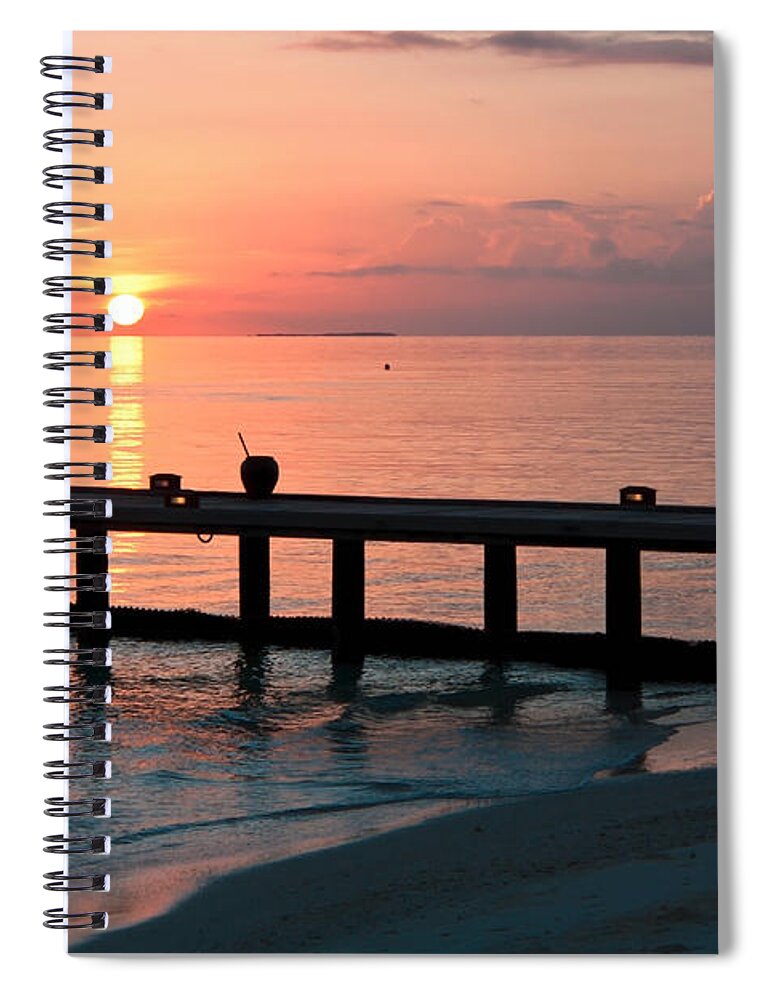 Maldives Spiral Notebook featuring the photograph Maldives morning #1 by Shirley Mitchell