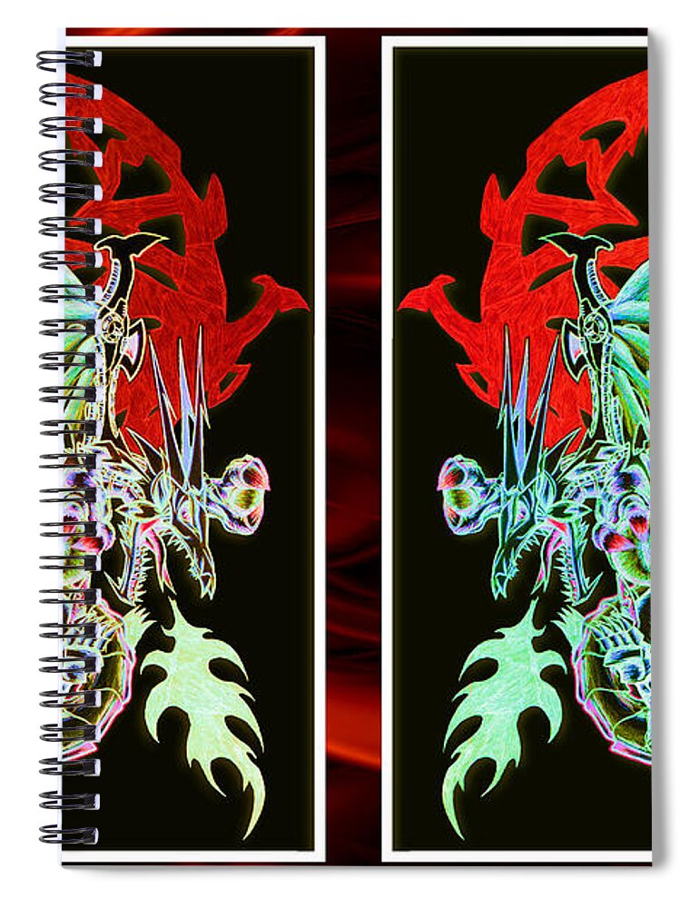 Shawn Spiral Notebook featuring the pastel Mech Dragons Pastel #1 by Shawn Dall