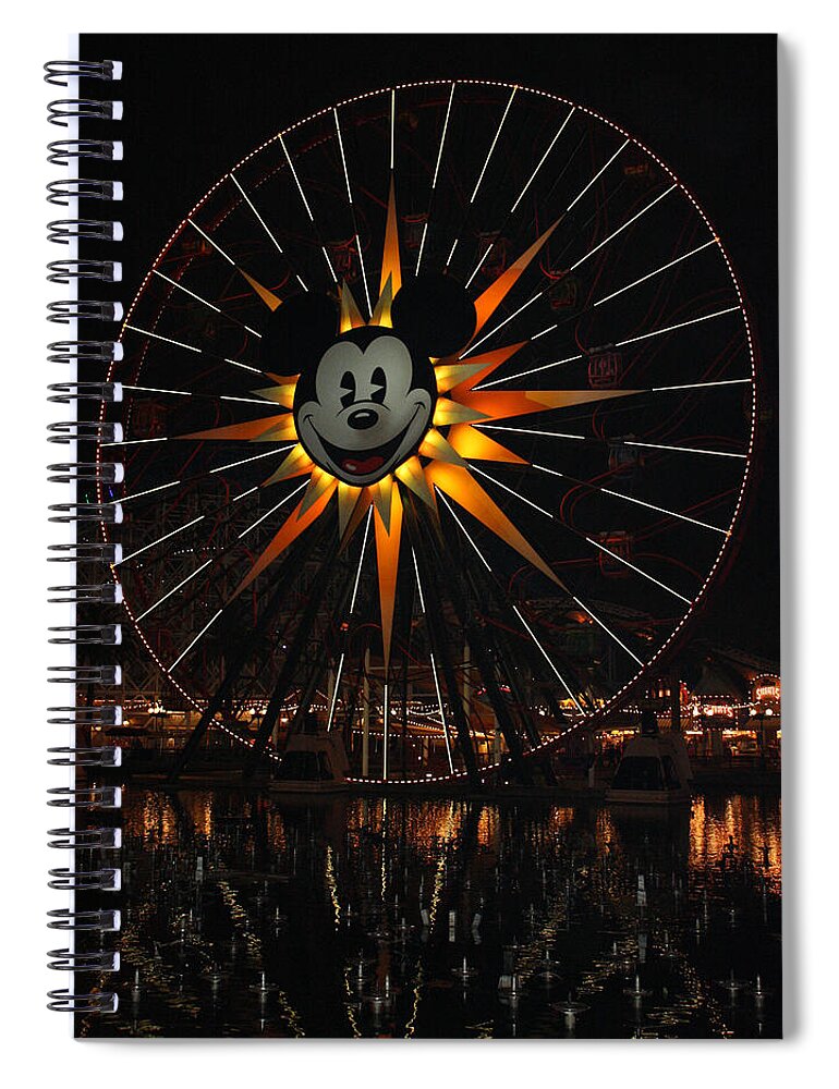 Disney California Adventure Spiral Notebook featuring the photograph Mickeys Fun Wheel #1 by David Nicholls