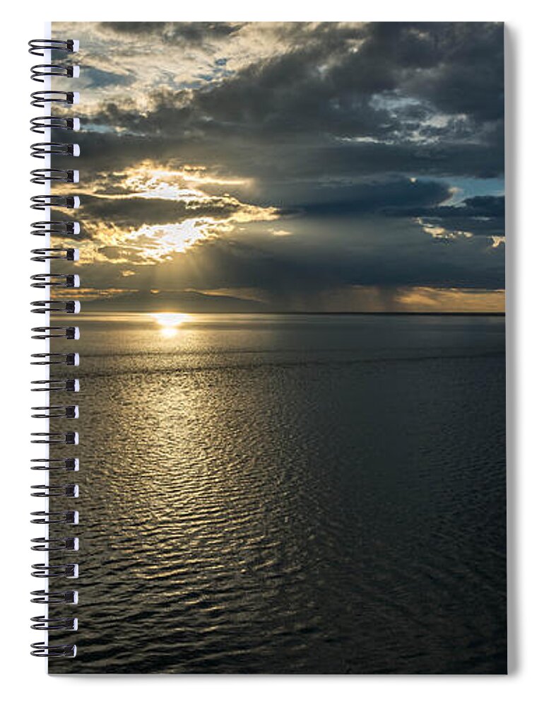 Alaska Spiral Notebook featuring the photograph Midnight Sun Over Mount Susitna #1 by Andrew Matwijec