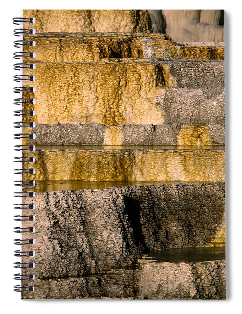 Thermal Spring Spiral Notebook featuring the photograph Minerva Terrace #1 by Tracy Knauer