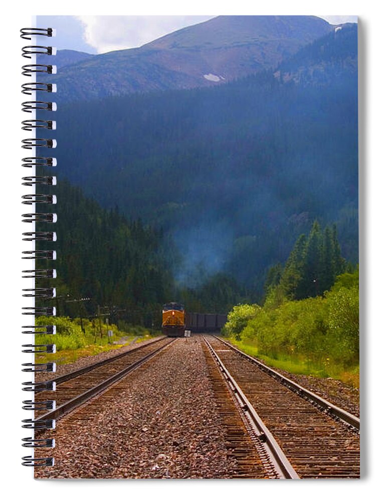 Railroad Spiral Notebook featuring the photograph Misty Mountain Train #1 by Steven Krull