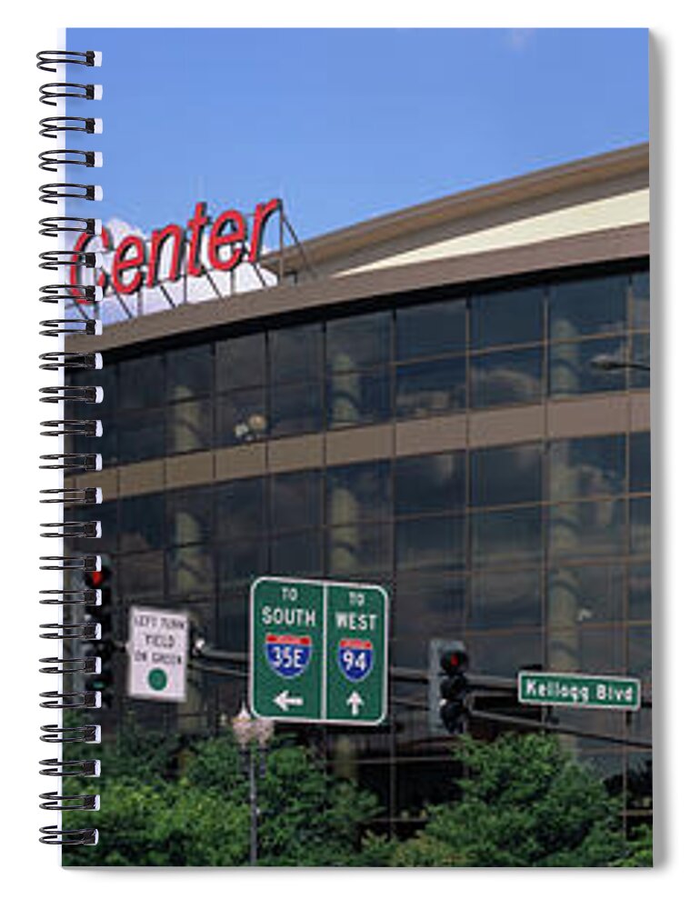 Photography Spiral Notebook featuring the photograph Multi-purpose Arena In A City, Xcel #1 by Panoramic Images