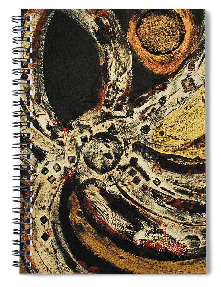 Abstract Spiral Notebook featuring the painting Night Watch by Cleaster Cotton
