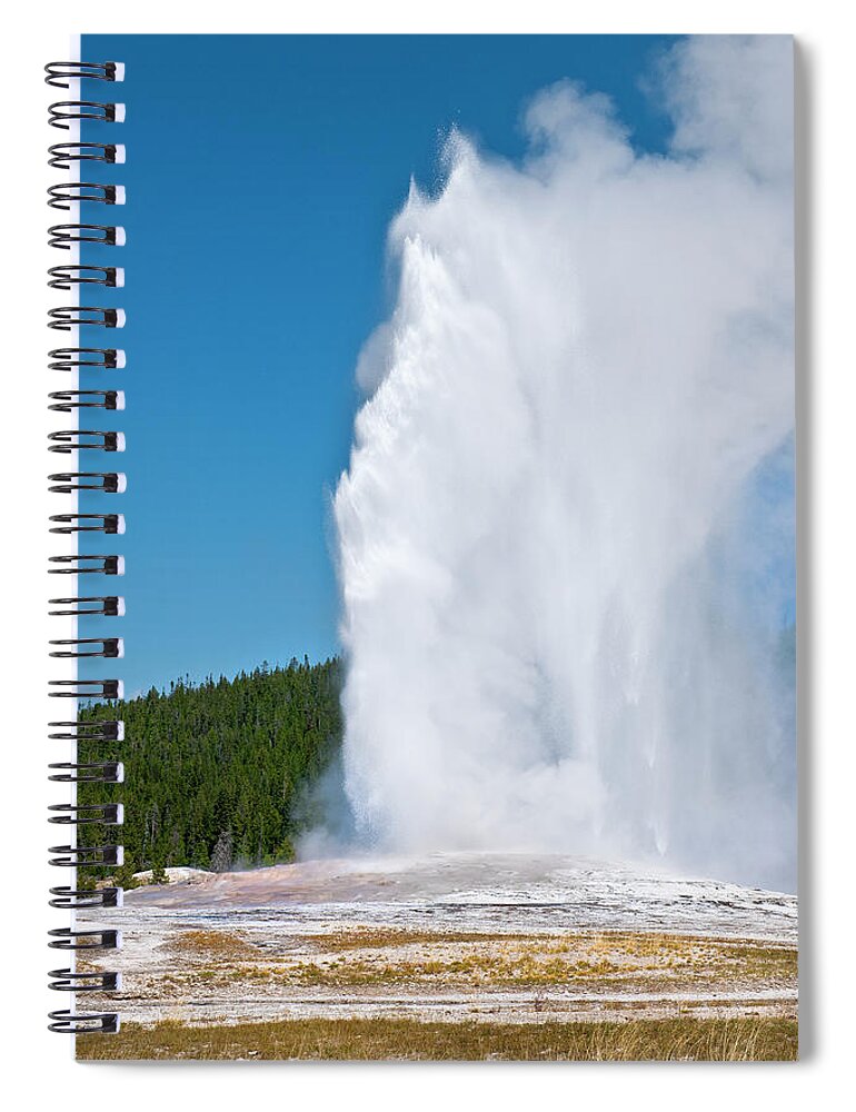 Scenics Spiral Notebook featuring the photograph Old Faithful In Yellowstone National #1 by Pavliha