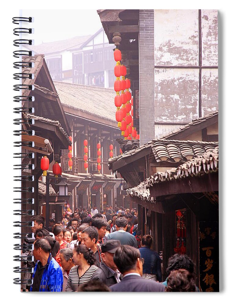 Old Spiral Notebook featuring the photograph Old Town Chongqing #1 by Valentino Visentini