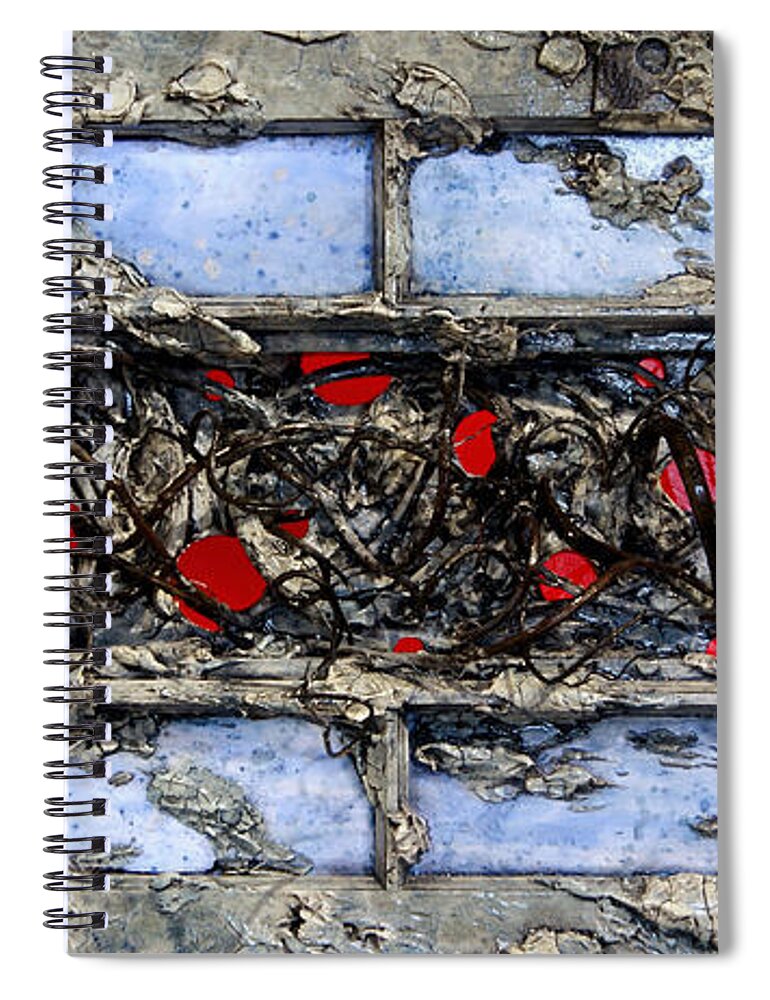 Vines Spiral Notebook featuring the mixed media Old Window by Christopher Schranck