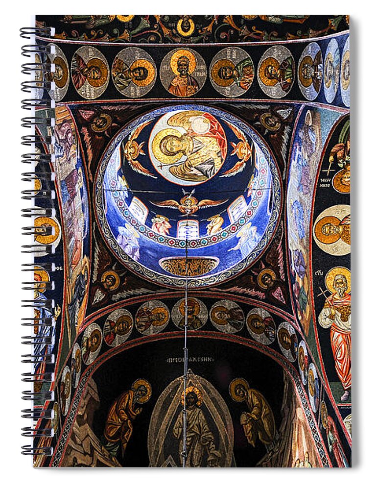 Mosaic Spiral Notebook featuring the photograph Orthodox church interior 2 by Elena Elisseeva