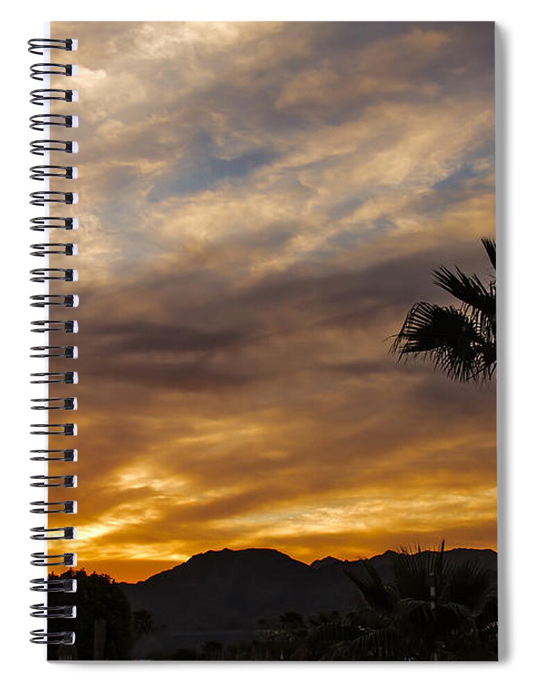 Sunrise Spiral Notebook featuring the photograph Palm Tree Silhouette #2 by Robert Bales