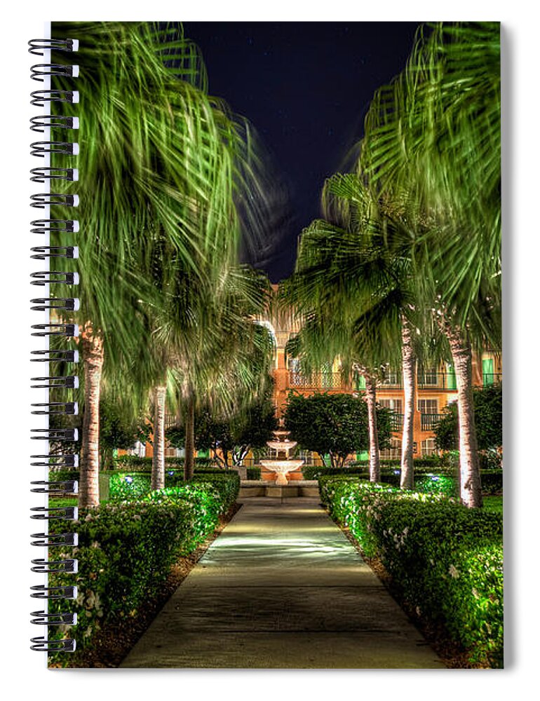 Florida Spiral Notebook featuring the photograph Palm Walkway #1 by Tim Stanley