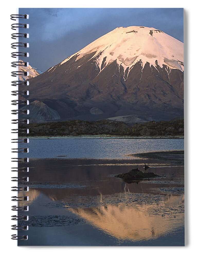 Feb0514 Spiral Notebook featuring the photograph Parincota Lauca National Park Andes #1 by Tui De Roy