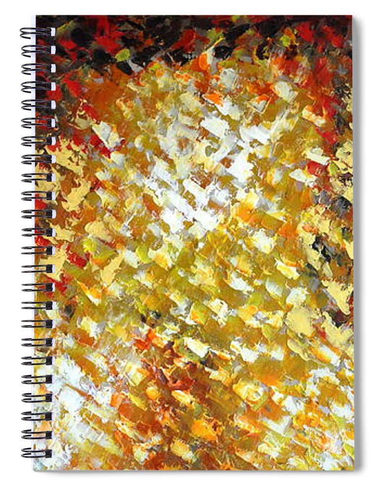 Palette Knife Spiral Notebook featuring the painting Petals #1 by Preethi Mathialagan