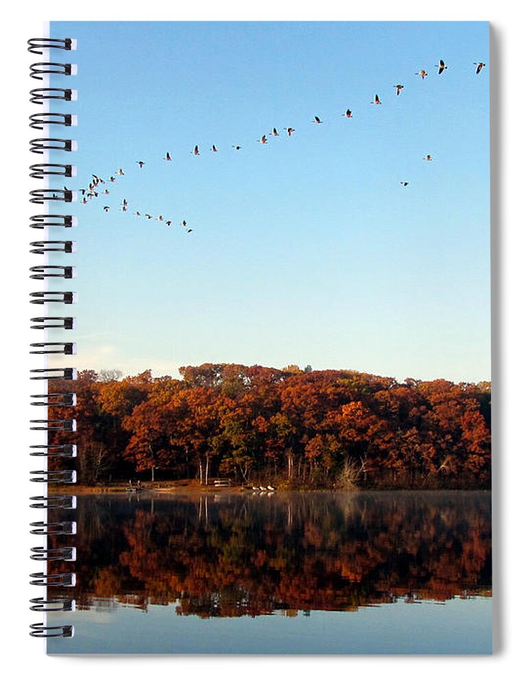Lake Spiral Notebook featuring the photograph Pine Lake Reflection 2 by David T Wilkinson