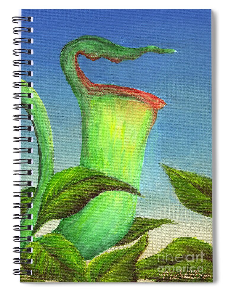 Plant Spiral Notebook featuring the painting Pitcher Plant by Michelle Bien