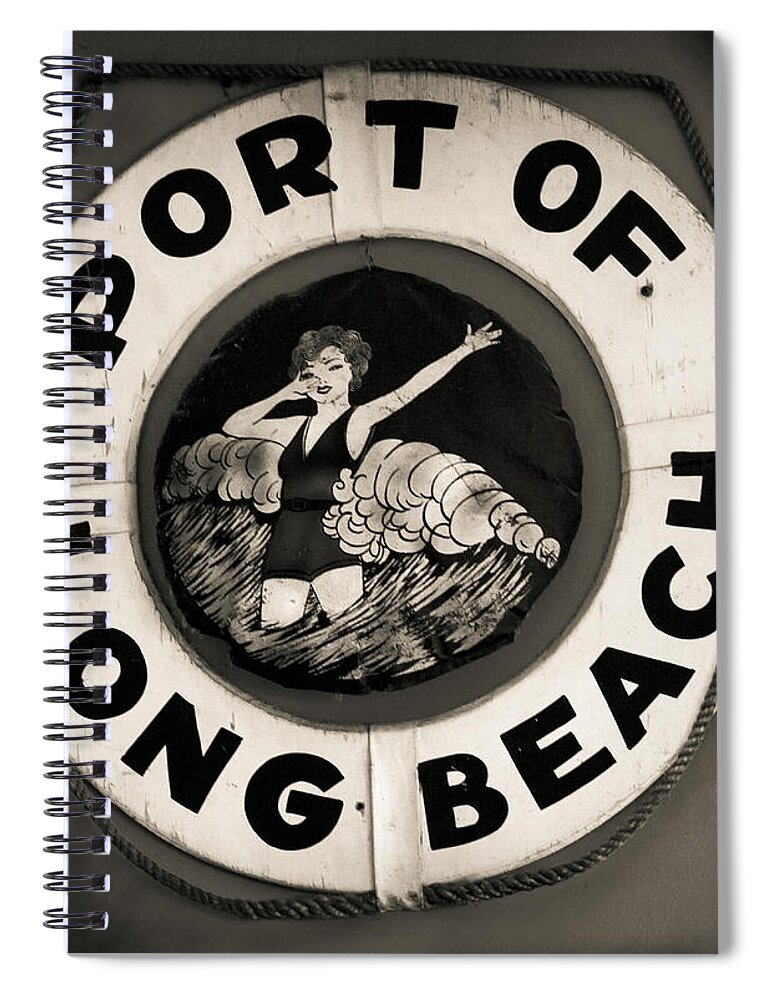Port Of Long Beach Spiral Notebook featuring the photograph Port Of Long Beach Life Saver vin By Denise Dube by Denise Dube