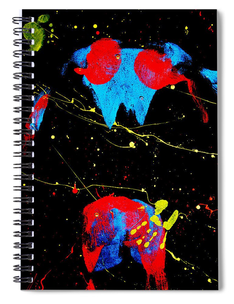  Lovers Paintings Spiral Notebook featuring the painting Posterior Impressions by Mayhem Mediums