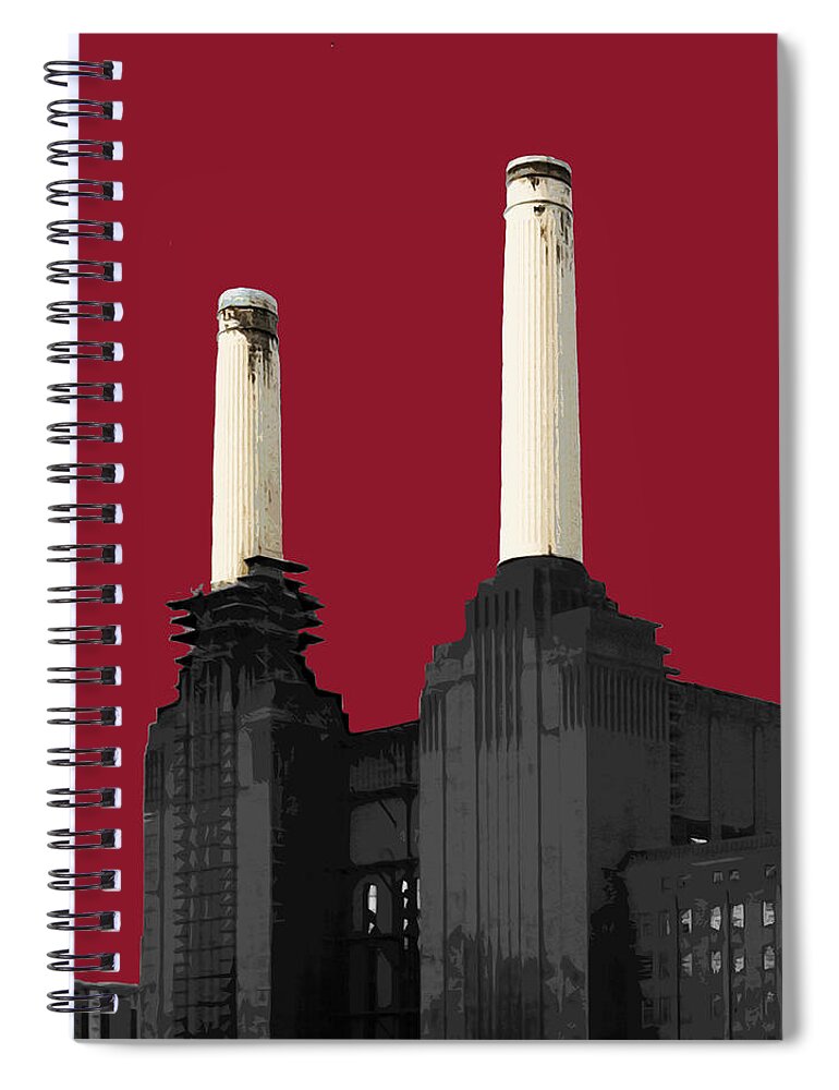 Eye Spiral Notebook featuring the mixed media Power - Blazing RED by BFA Prints