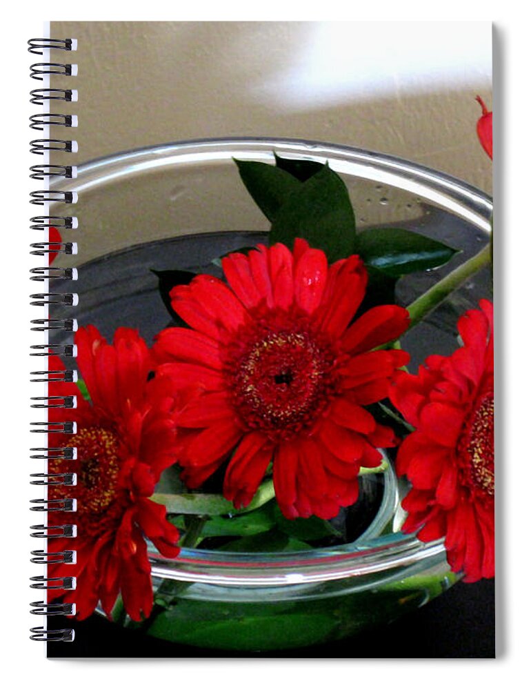 Red Spiral Notebook featuring the photograph Red Flowers. Special by Oksana Semenchenko