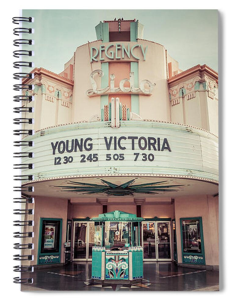 America Spiral Notebook featuring the photograph Regency Lido Theater Newport Beach Picture #1 by Paul Velgos