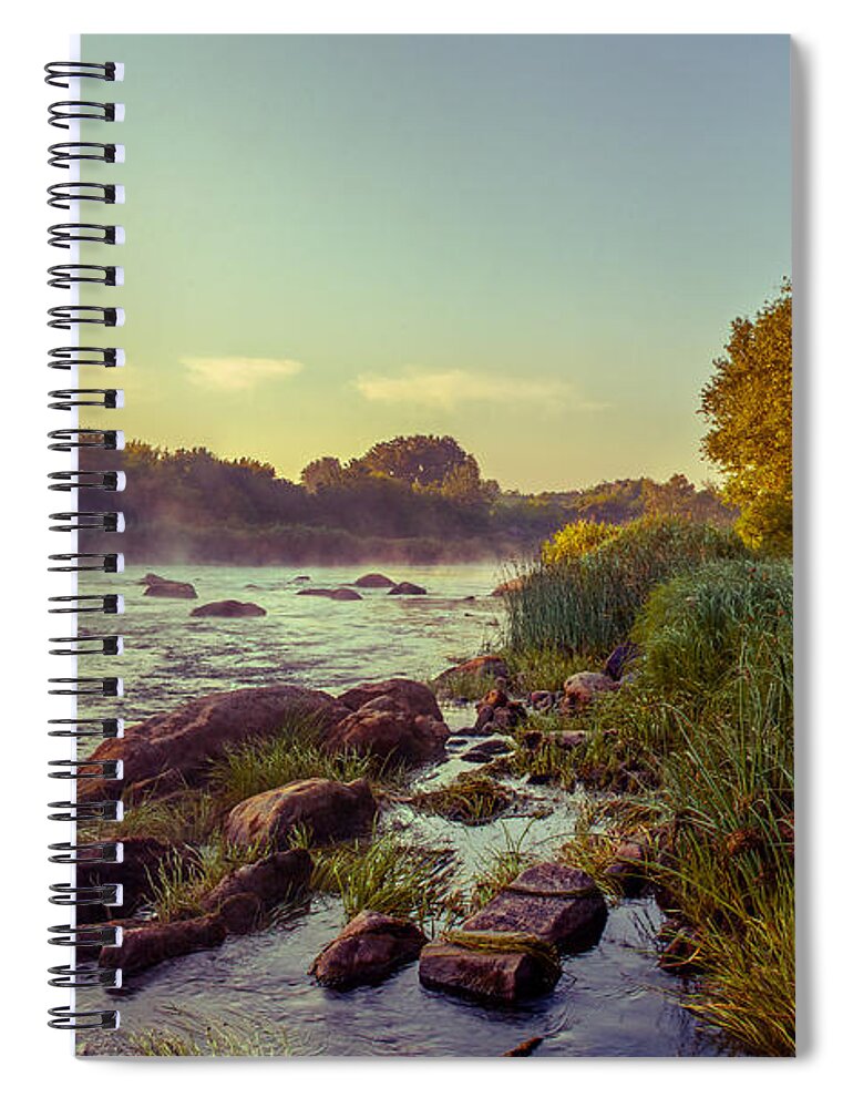 Bug Spiral Notebook featuring the photograph River stones #1 by Dmytro Korol