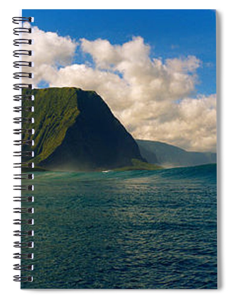 Photography Spiral Notebook featuring the photograph Rolling Waves With Mountains #1 by Panoramic Images