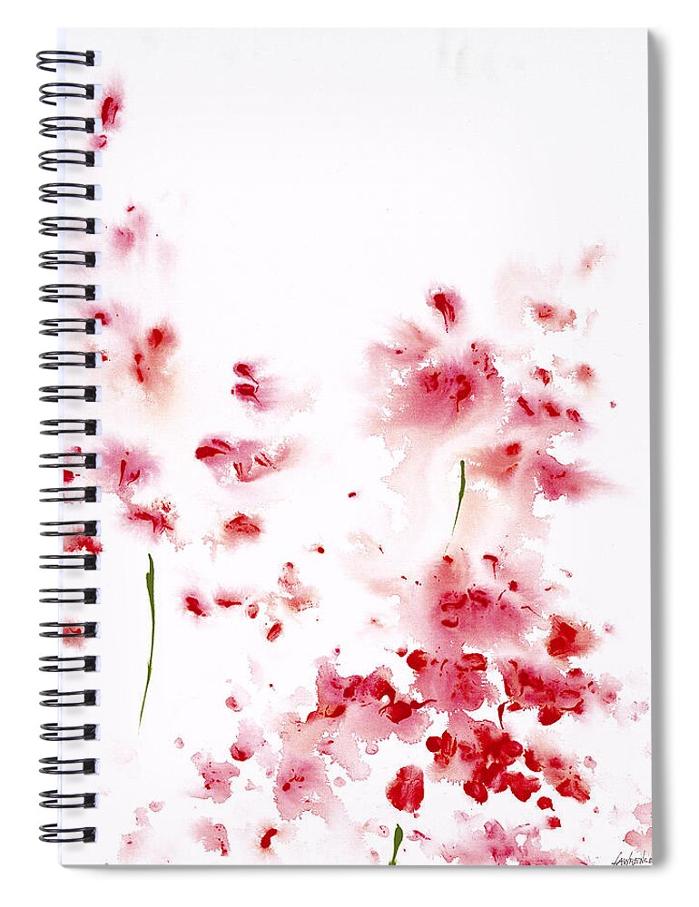 Beautiful Spiral Notebook featuring the painting Romance Red X by Jerome Lawrence