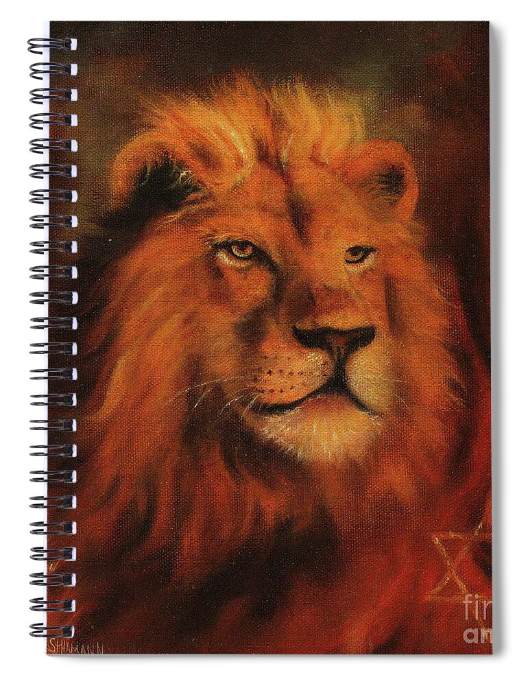 Lion Spiral Notebook featuring the painting Royalty by Jeanette Sthamann