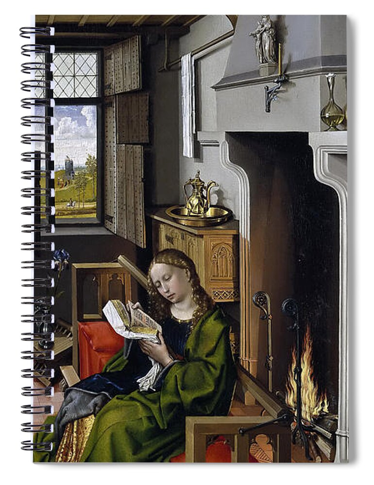 Robert Campin Spiral Notebook featuring the painting Saint Barbara #1 by Robert Campin