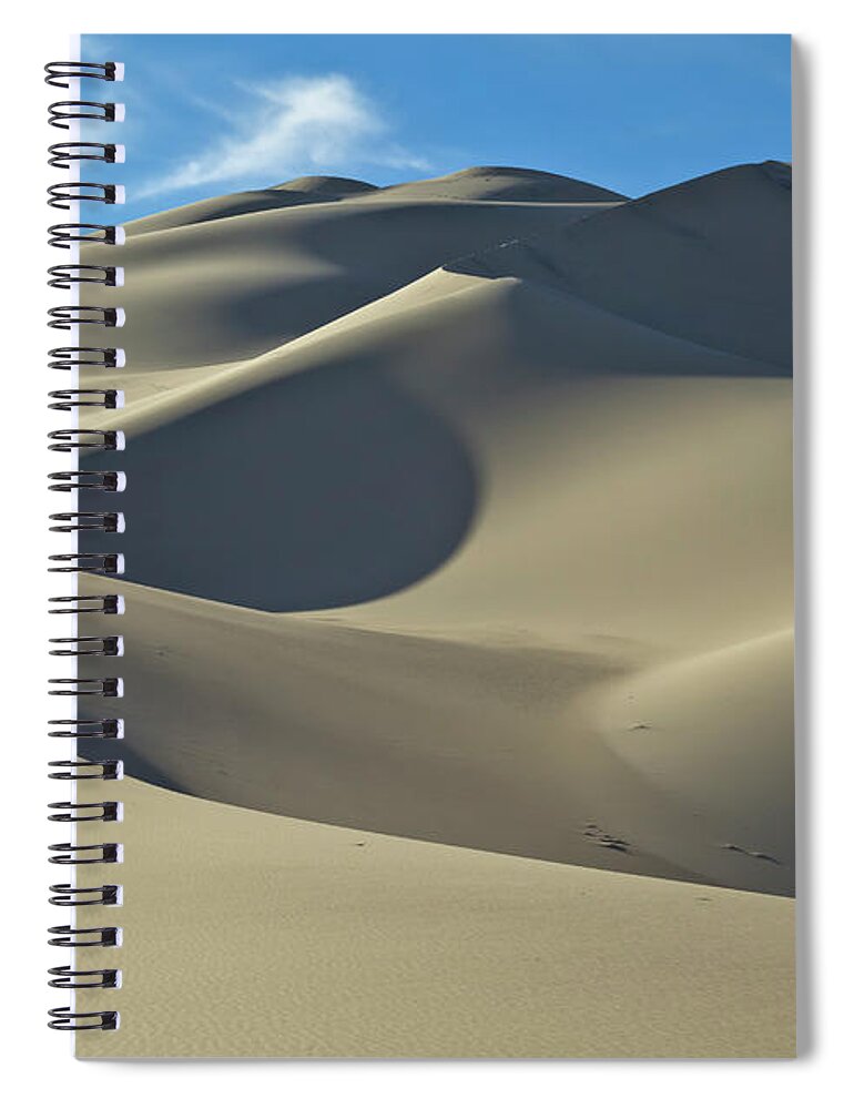 00559255 Spiral Notebook featuring the photograph Sand Dunes In Death Valley by Yva Momatiuk John Eastcott