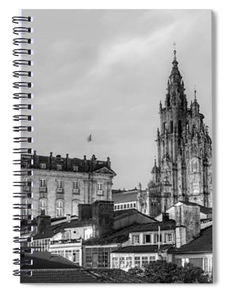 Panorama Spiral Notebook featuring the photograph Santiago de Compostela Cathedral Galicia Spain #1 by Pablo Avanzini