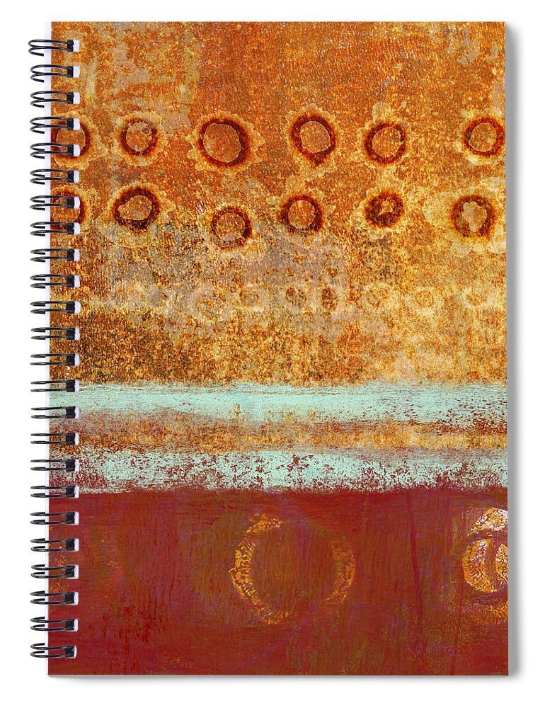 Monoprint Spiral Notebook featuring the mixed media Seasonal Shift #2 by Carol Leigh