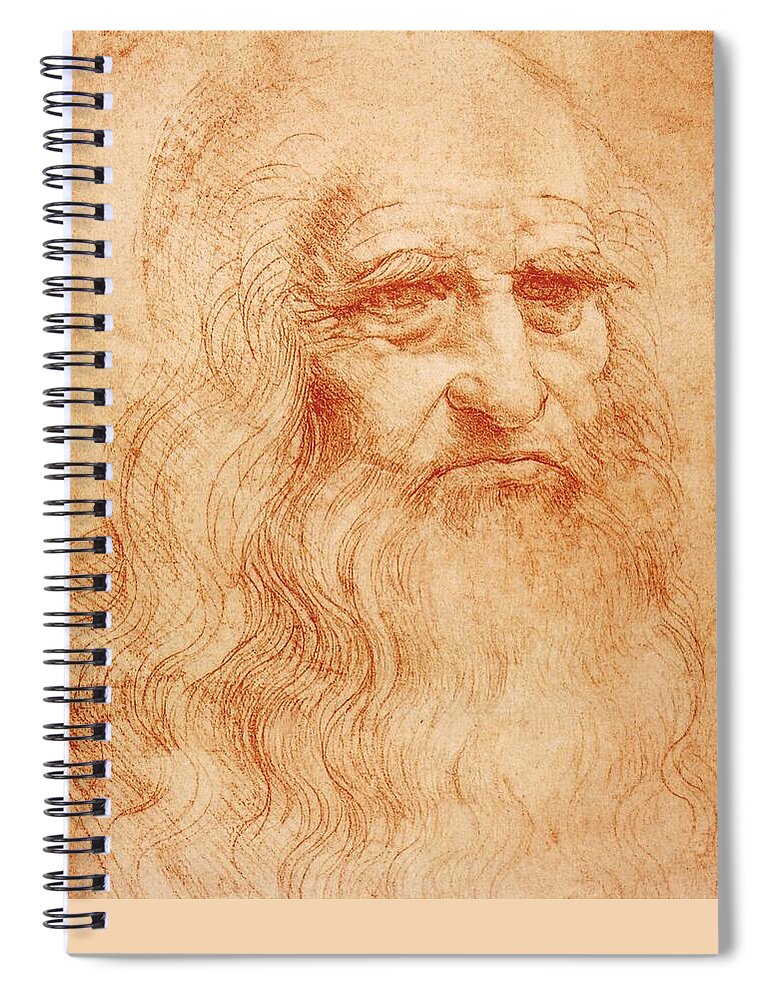 Turin Spiral Notebook featuring the painting Self Portrait by Leonardo da Vinci