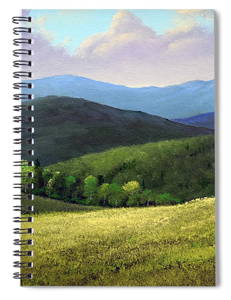 Spring Hills Spiral Notebook featuring the painting Spring Hills #1 by Frank Wilson