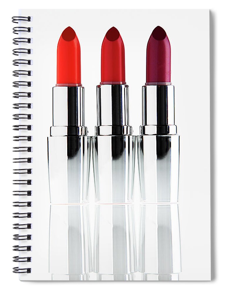 White Background Spiral Notebook featuring the photograph Still Life Of Lipsticks #1 by Stephen Smith