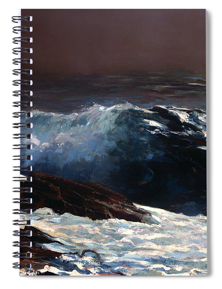 Winslow Homer Spiral Notebook featuring the painting Sunlight on the Coast #10 by Winslow Homer