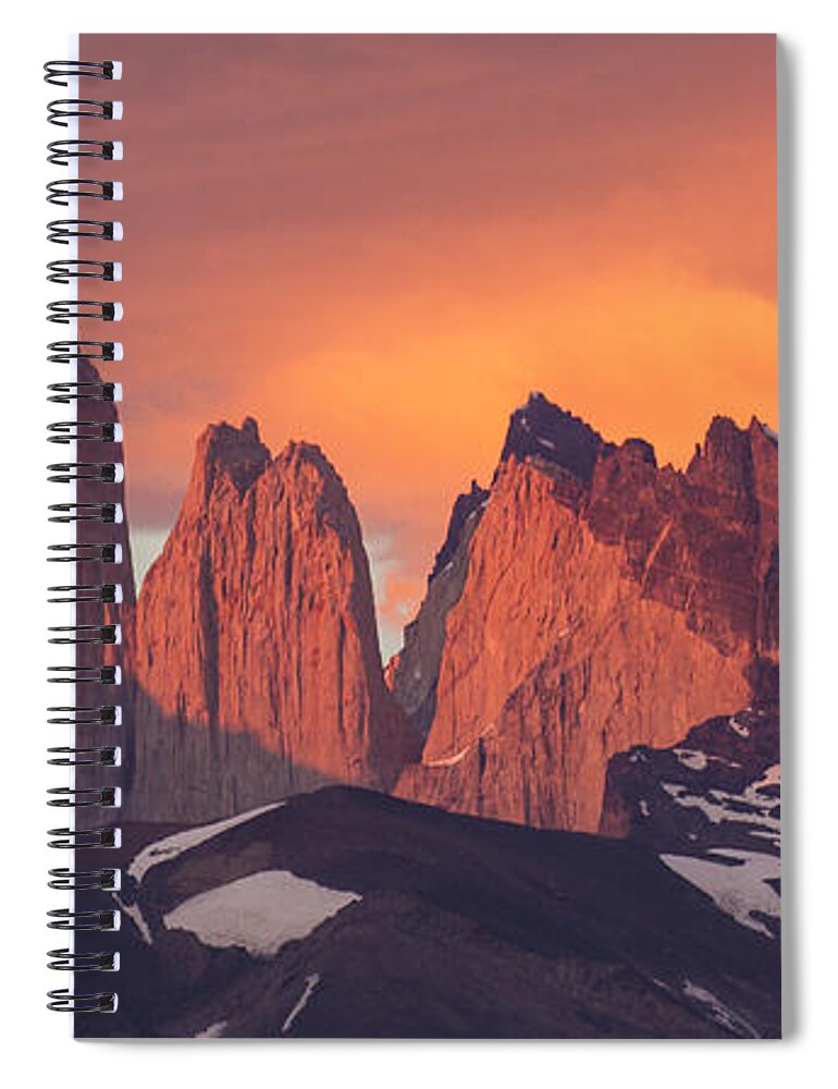 Feb0514 Spiral Notebook featuring the photograph Sunrise Torres Del Paine Np Chile by Matthias Breiter