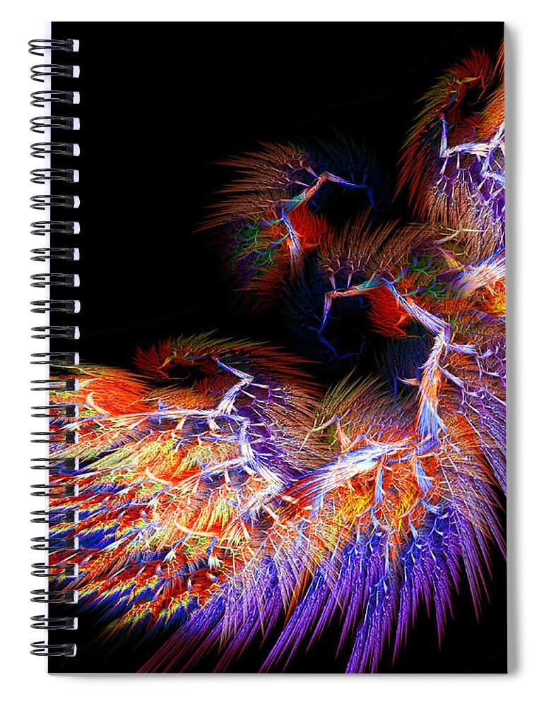 Phoenix Spiral Notebook featuring the digital art Symbol Of Fire #1 by Lourry Legarde