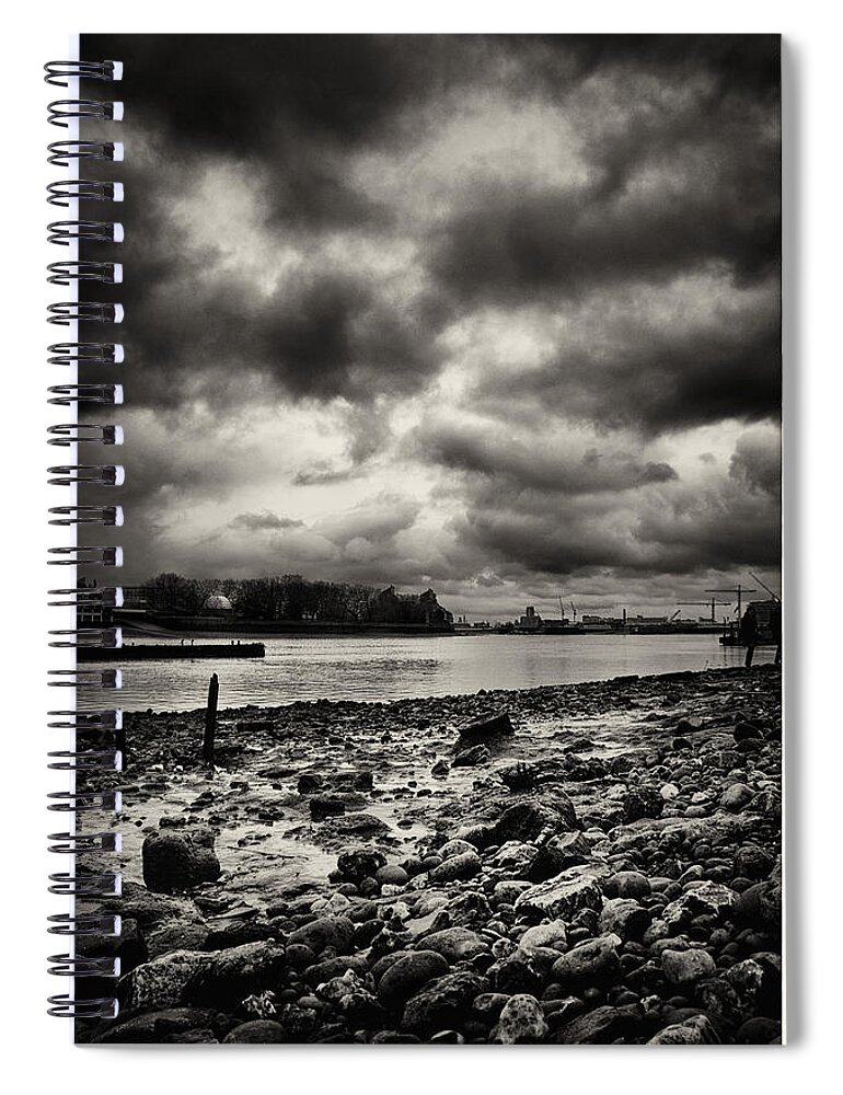 thames Secret Spiral Notebook featuring the photograph Thames Foreshore - Greenwich #1 by Lenny Carter