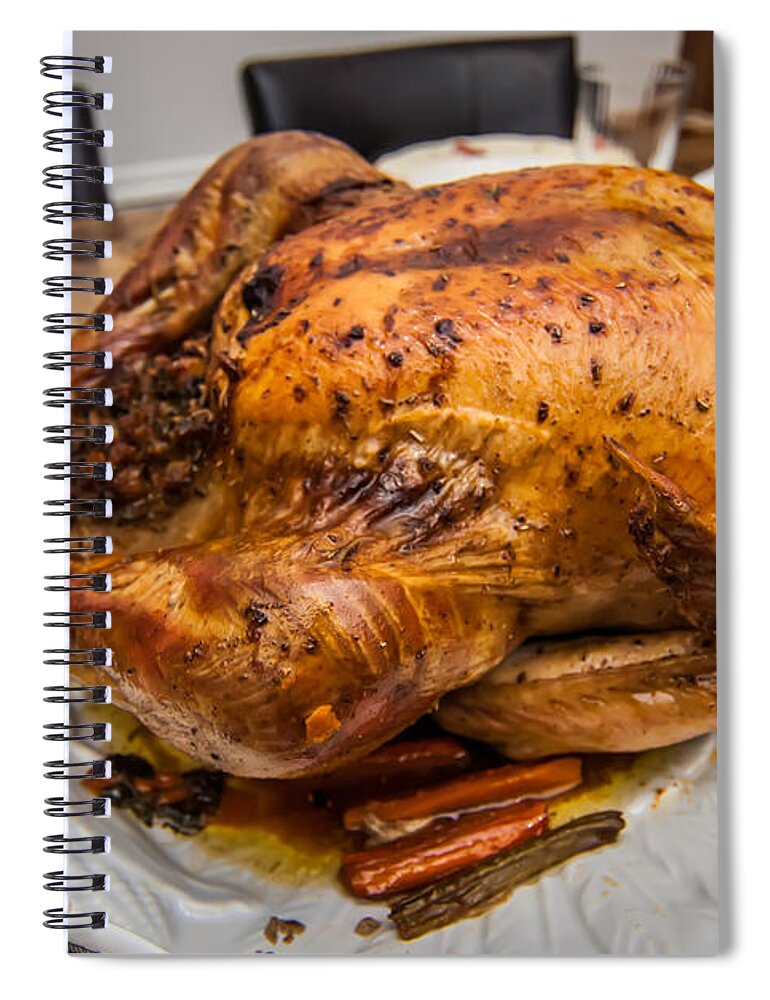 Apple Spiral Notebook featuring the photograph Thanksgiving Turkey Dinner #1 by Alex Grichenko