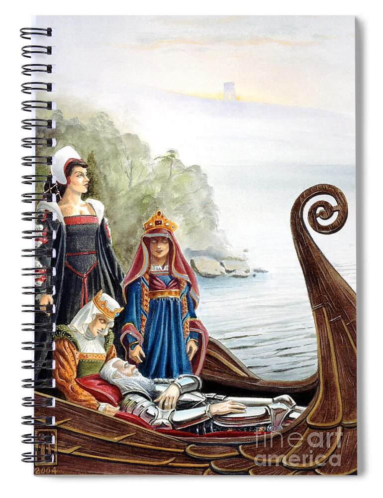 Avalon Spiral Notebook featuring the painting The Isle of Avalon by Melissa A Benson