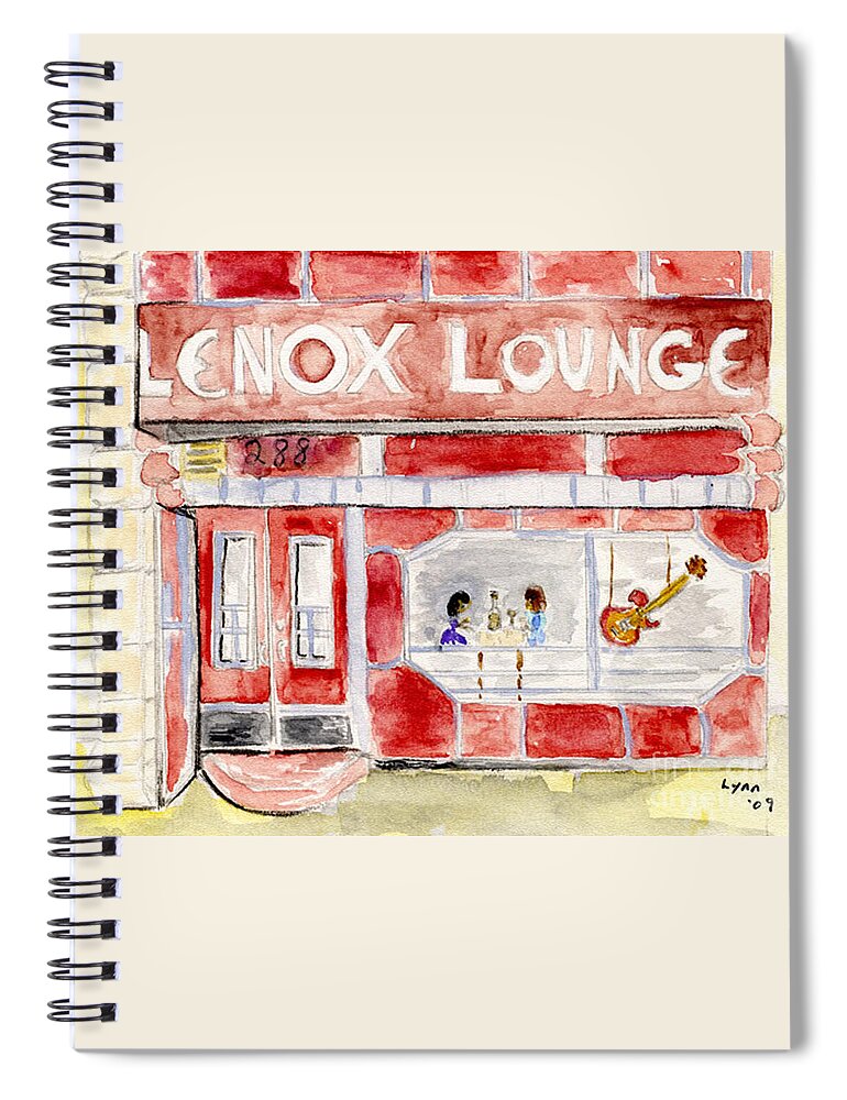 Lenox Lounge Spiral Notebook featuring the painting The Lenox Lounge by AFineLyne
