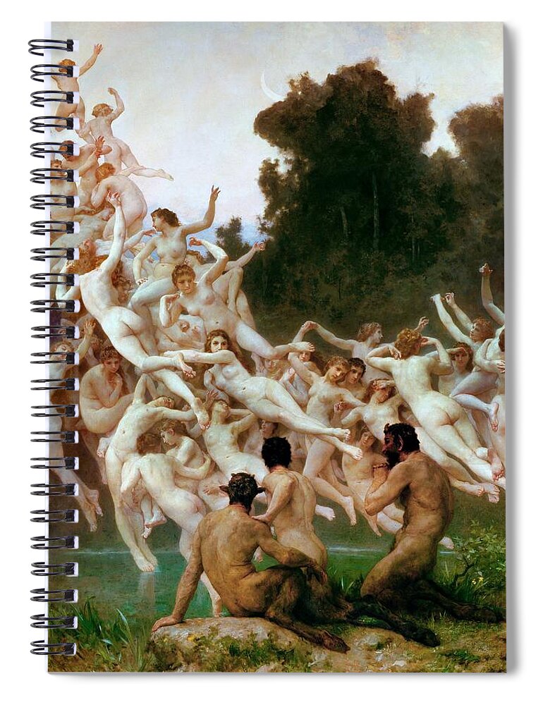 William-adolphe Bouguereau Spiral Notebook featuring the painting The Oreads #1 by William-Adolphe Bouguereau