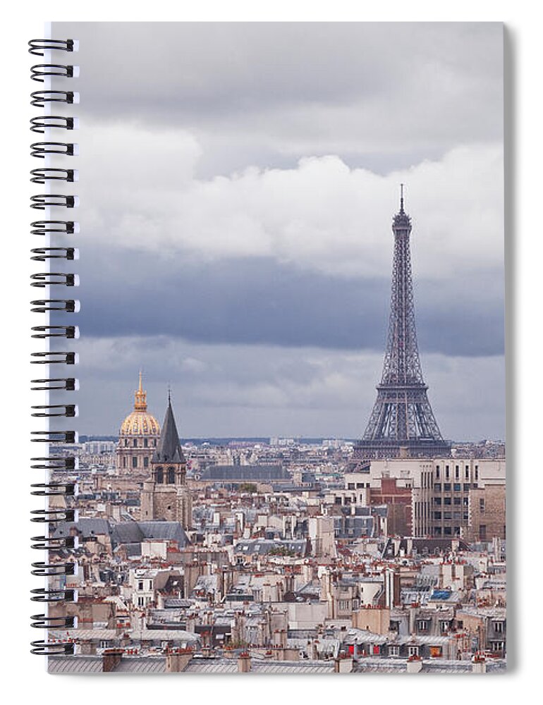 Tranquility Spiral Notebook featuring the photograph The Rooftops Of Paris From Notre Dame #1 by Julian Elliott Photography