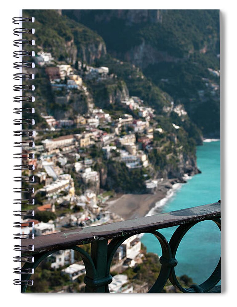 Town Spiral Notebook featuring the photograph The Town Of Positano #1 by Driendl Group